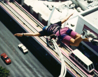 Action Sports Athlete Rich Hopkins, Bungy Jumping.. Circa 1991