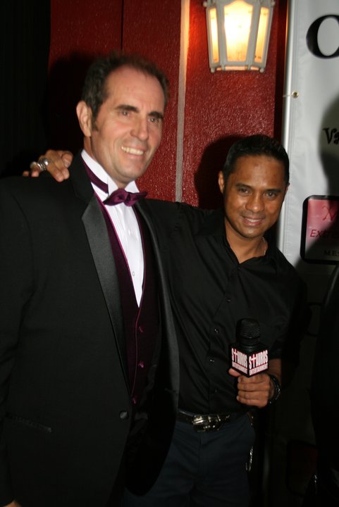 Thom on the Red carpet being interviewed by Tyrone Tann of Stauros Entertainment TV