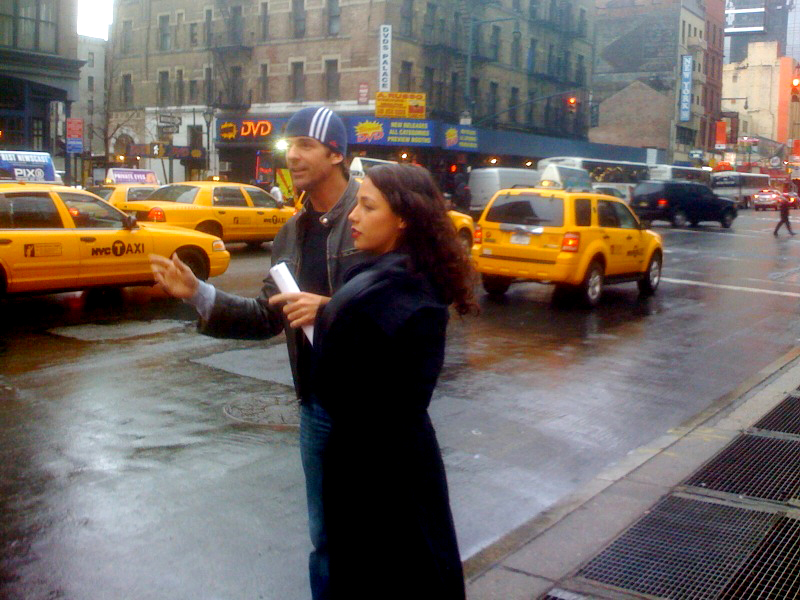 Director Kevin Porter and Jade on location in New York City on latest Down Theory music video
