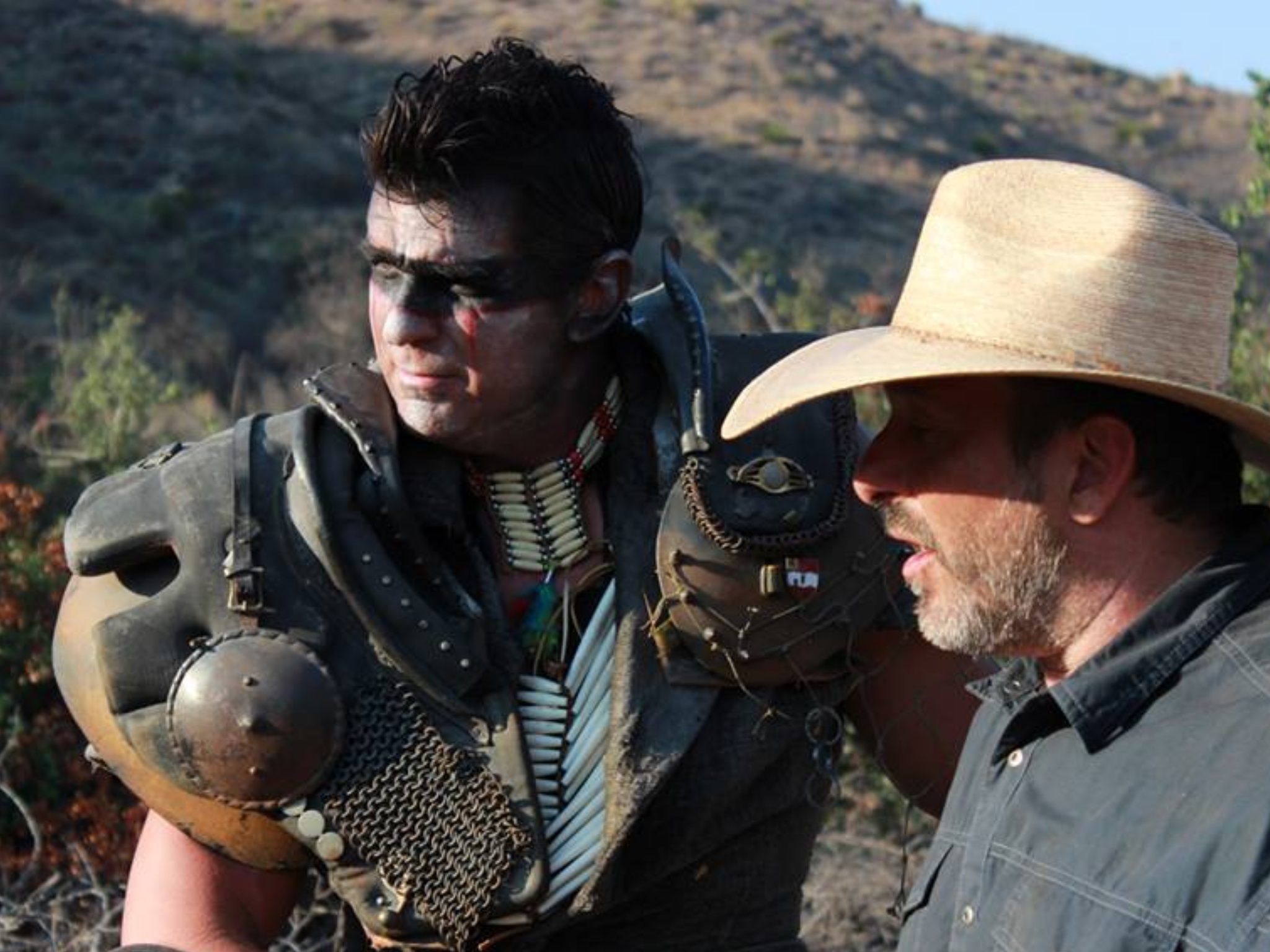 Kevin Porter with director and stunt legend Luke LaFontaine on the set of Fallen Cards