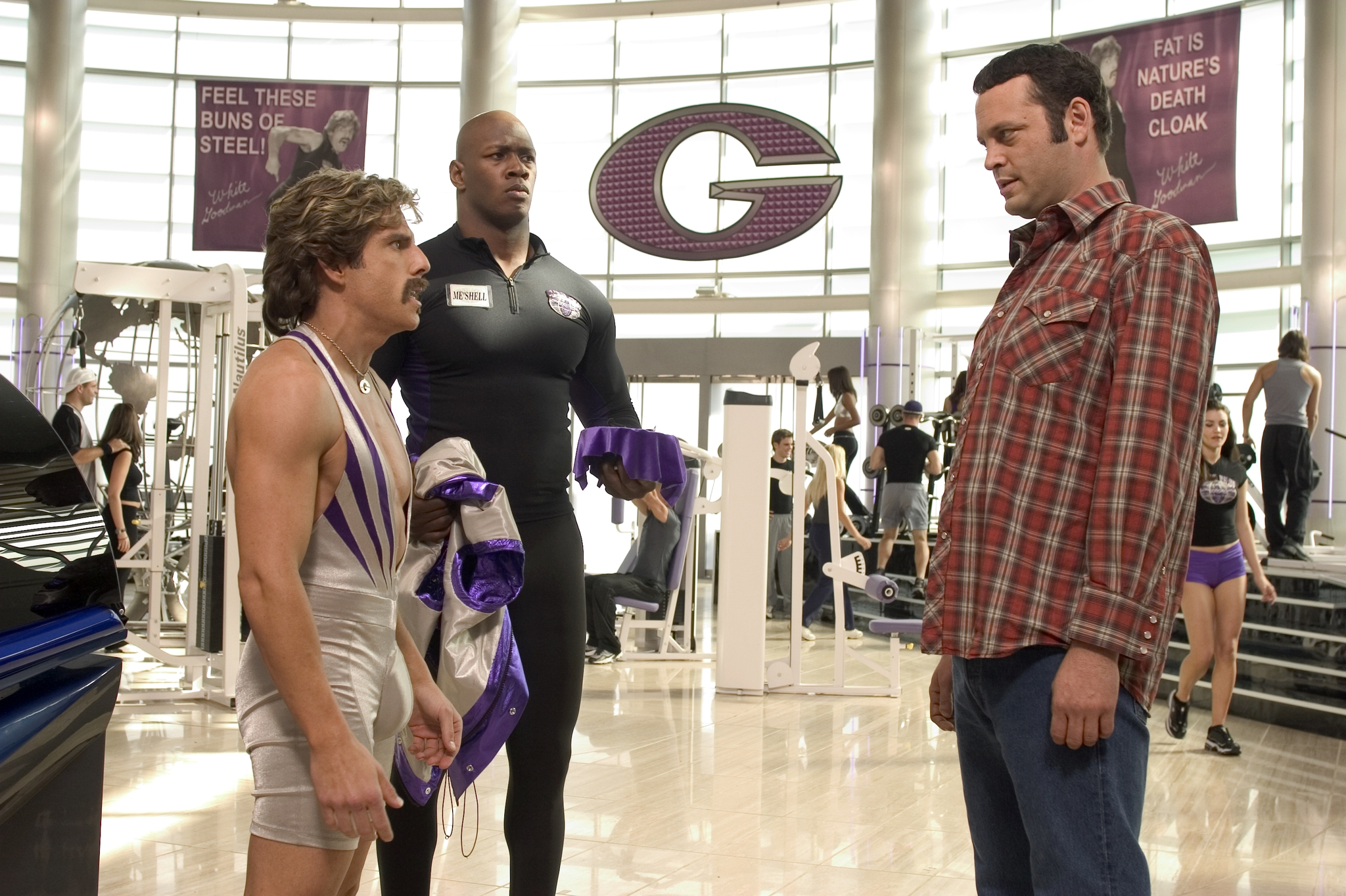 Still of Vince Vaughn, Ben Stiller, Kevin Porter and Jamal Duff in Dodgeball: A True Underdog Story (2004)