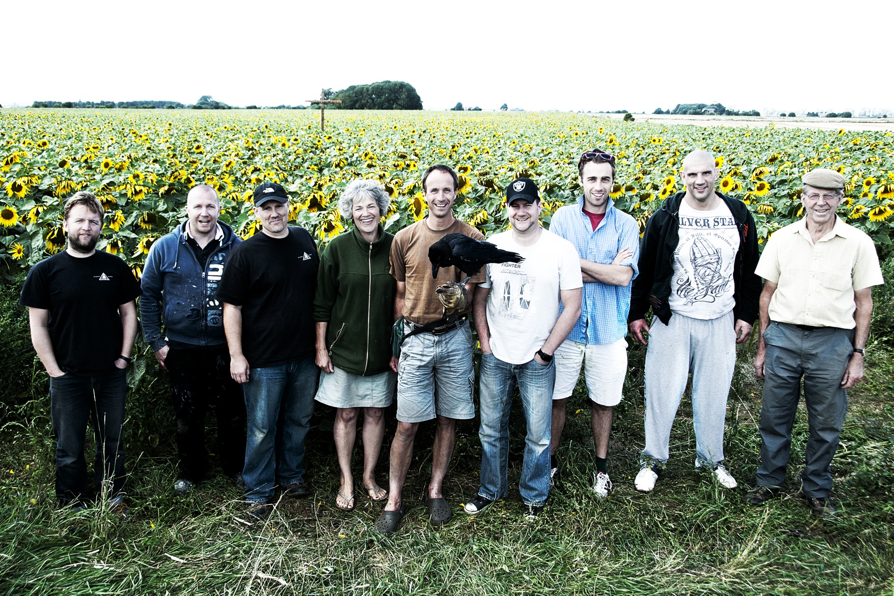 Wrap shot of Cast & Crew at The Crow Man teaser shoot in Peterborough, England. August 2013