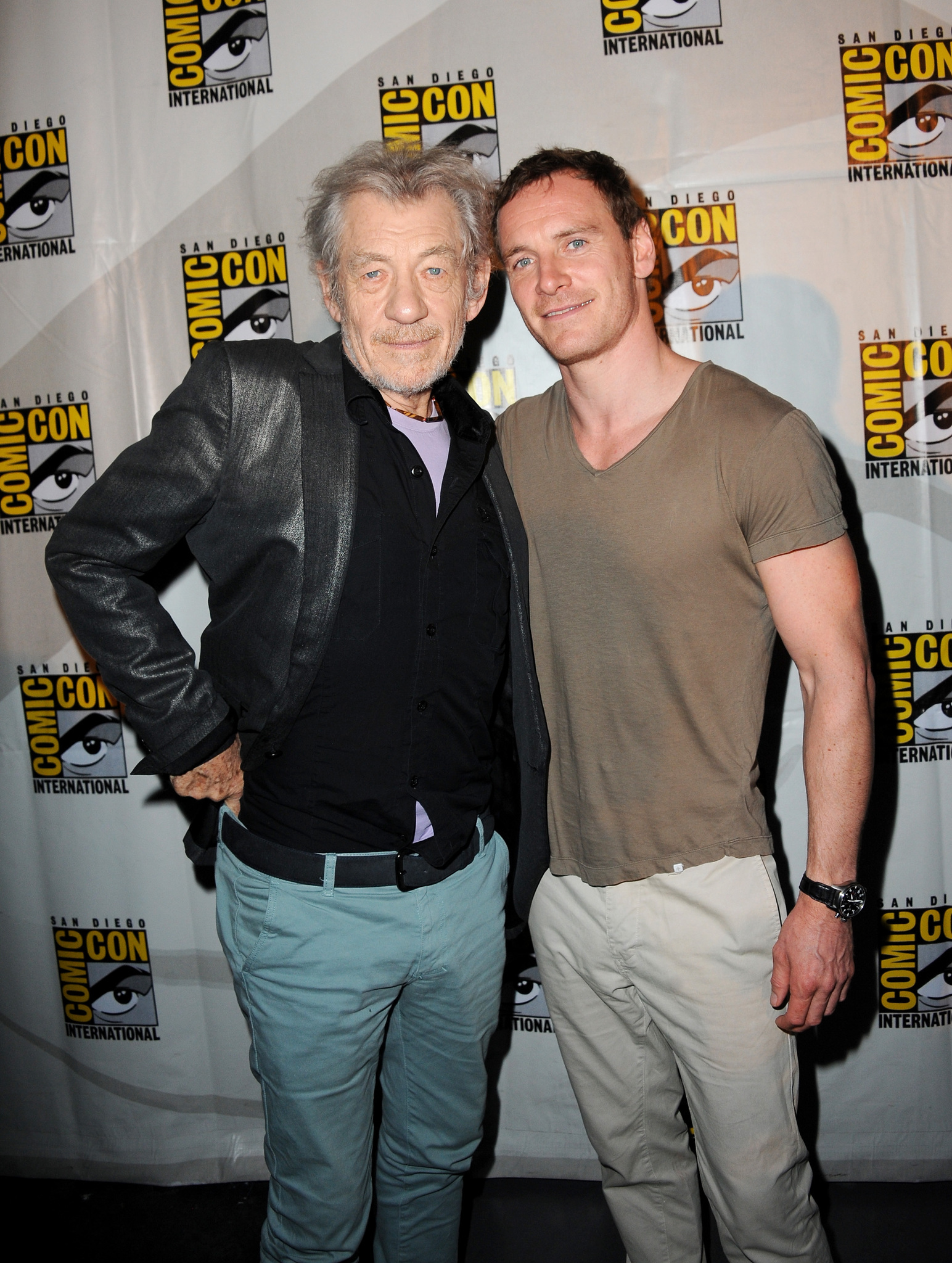 Ian McKellen and Michael Fassbender at event of Iksmenai: Praejusios ateities dienos (2014)