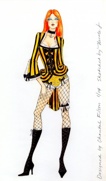 Concept design for cabaret show. Design by Chantal Filson, illustrated by Nicole Fabbrini