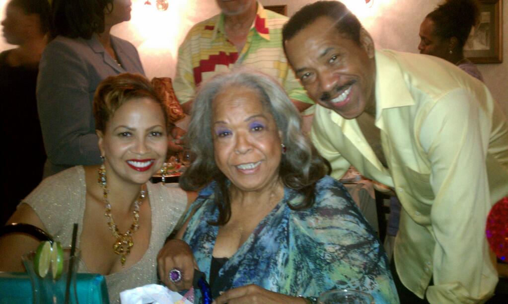 Della Reese, Obba Babatunde and Millena Gay at Della's birthday party