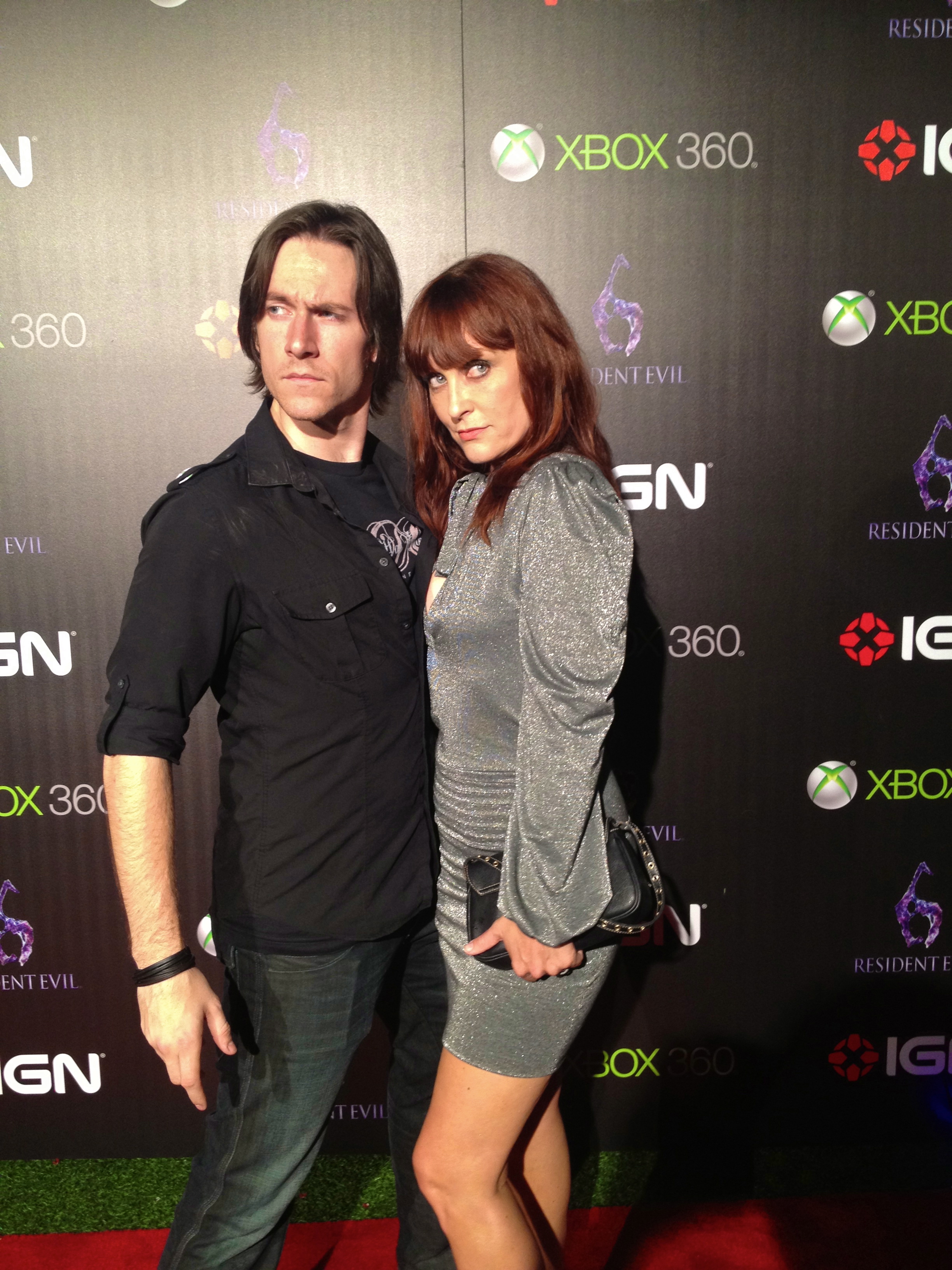 With fellow cast member Matthew Mercer at IGN Resident Evil 6 party ComiCon 2012