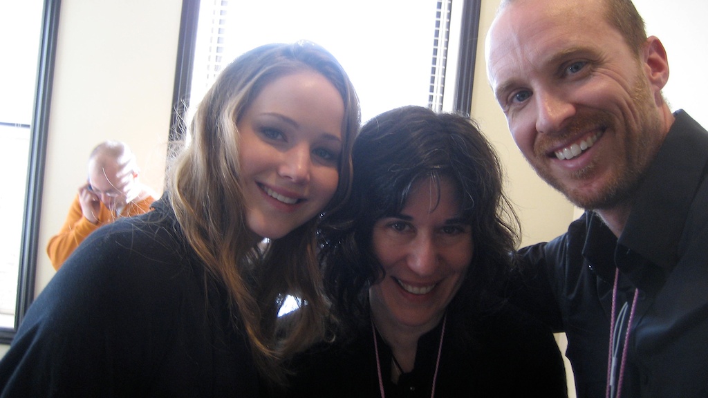 Tim Coyne with Debra Granik and Jennifer Lawrence at Sundance 2010.