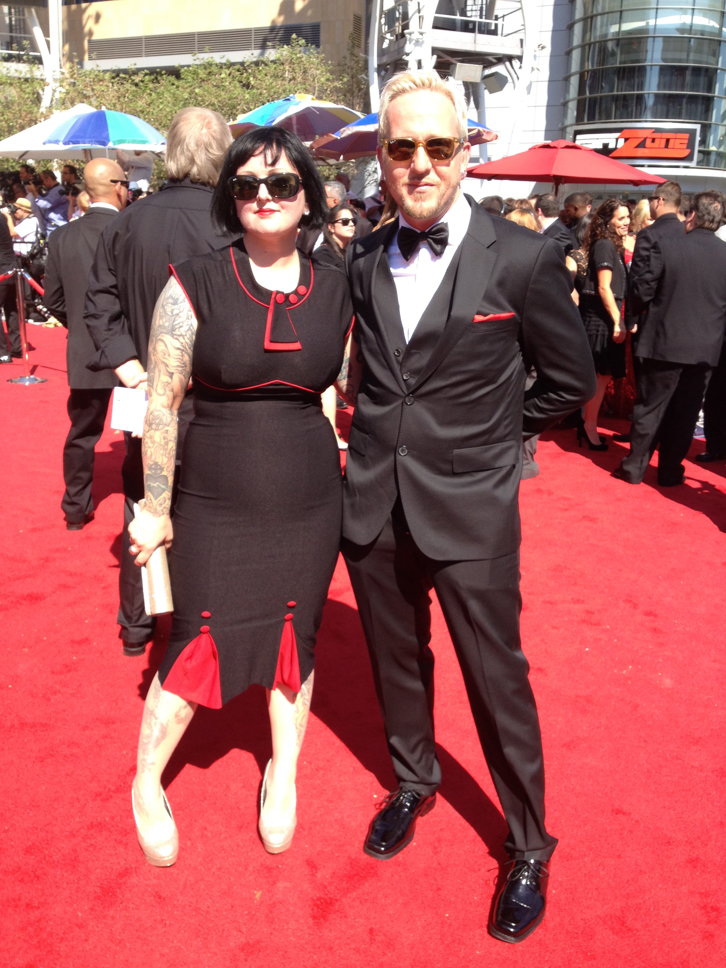 Ani Kyd & Toby Lindala on the red carpet at the 2012 Creative Arts Emmys at the Nokia Theatre on Saturday, Sept. 15, 2012, in Los Angeles, CA.