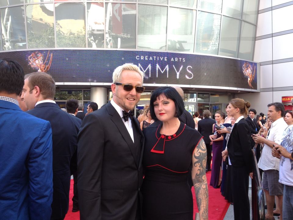 Toby Lindala & Ani Kyd arrive at the 2012 Creative Arts Emmys at the Nokia Theatre on Saturday, Sept. 15, 2012, in Los Angeles, CA.