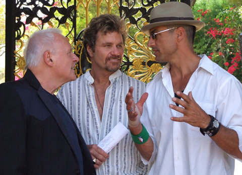 Bare Knuckles Movie Set, Sir Anthony Hopkins (Special Appearance as Xavier Jonas), Martin Kove with Director Eric Etebari