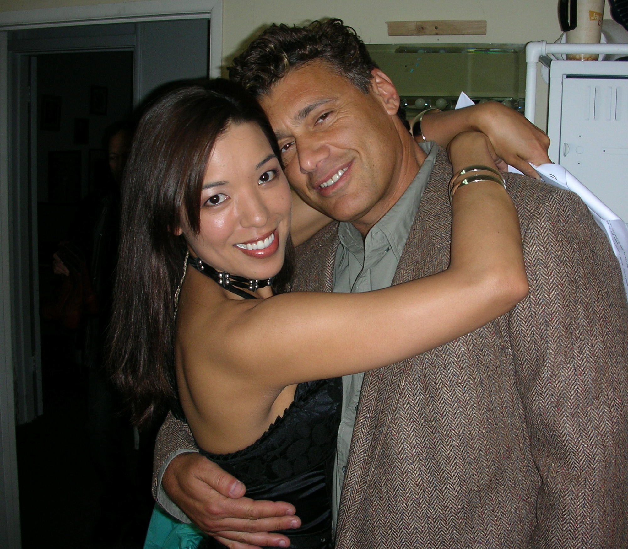 Lydia Castro and Steven Bauer on the set of BULLETFACE.