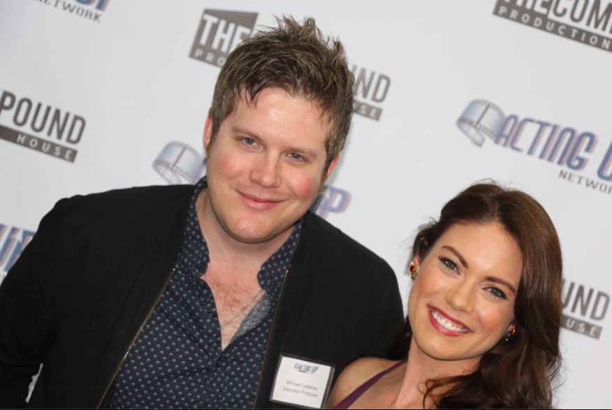 Michael Callahan and wife Nicole Foster Callahan at the Los Angeles opening of Nicole's acting studio, Acting UP Network.