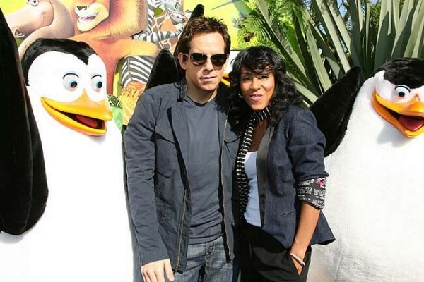 Jada Pinkett Smith and Ben Stiller at event of Madagaskaras 2 (2008)