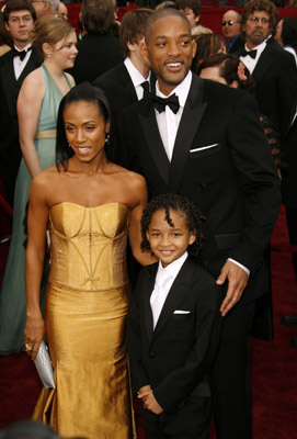 Will Smith, Jada Pinkett Smith and Jaden Smith at event of The 79th Annual Academy Awards (2007)