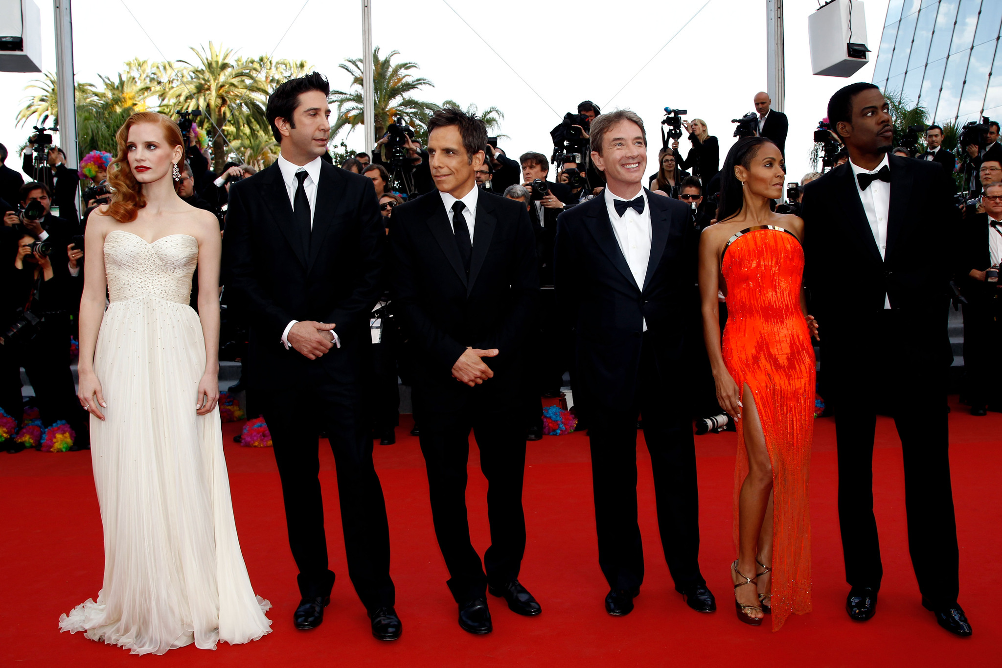 Jada Pinkett Smith, Chris Rock, David Schwimmer, Martin Short, Ben Stiller and Jessica Chastain at event of Madagaskaras 3 (2012)