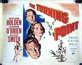 William Holden, Edmond O'Brien and Alexis Smith in The Turning Point (1952)