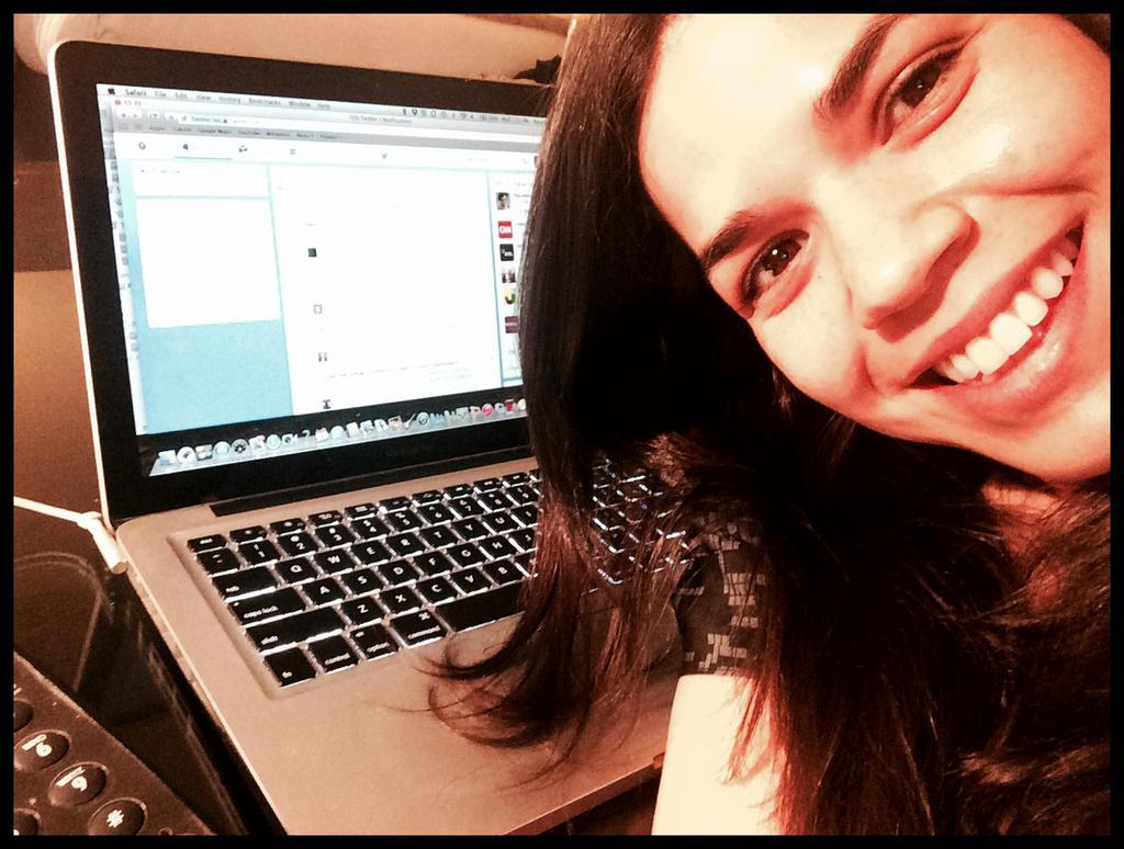 America Ferrera during a live chat for X/Y.