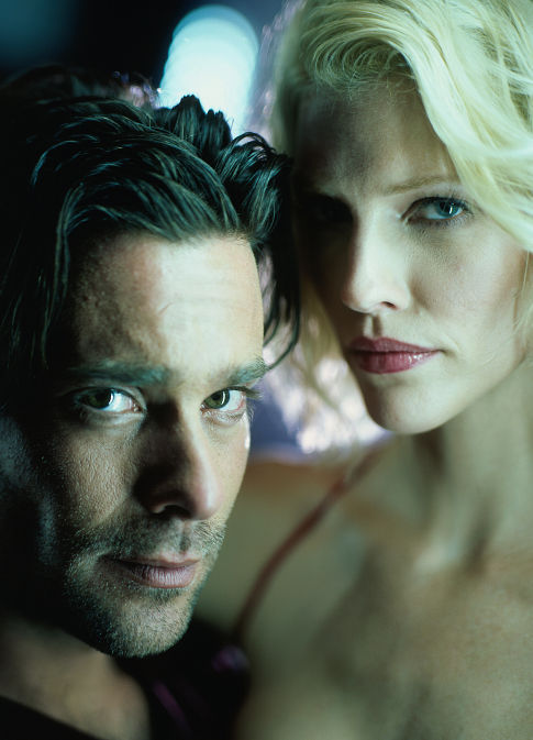 James Callis and Tricia Helfer in Battlestar Galactica (2003)