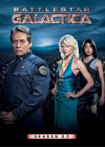 Edward James Olmos, Grace Park and Tricia Helfer in Battlestar Galactica (2004)