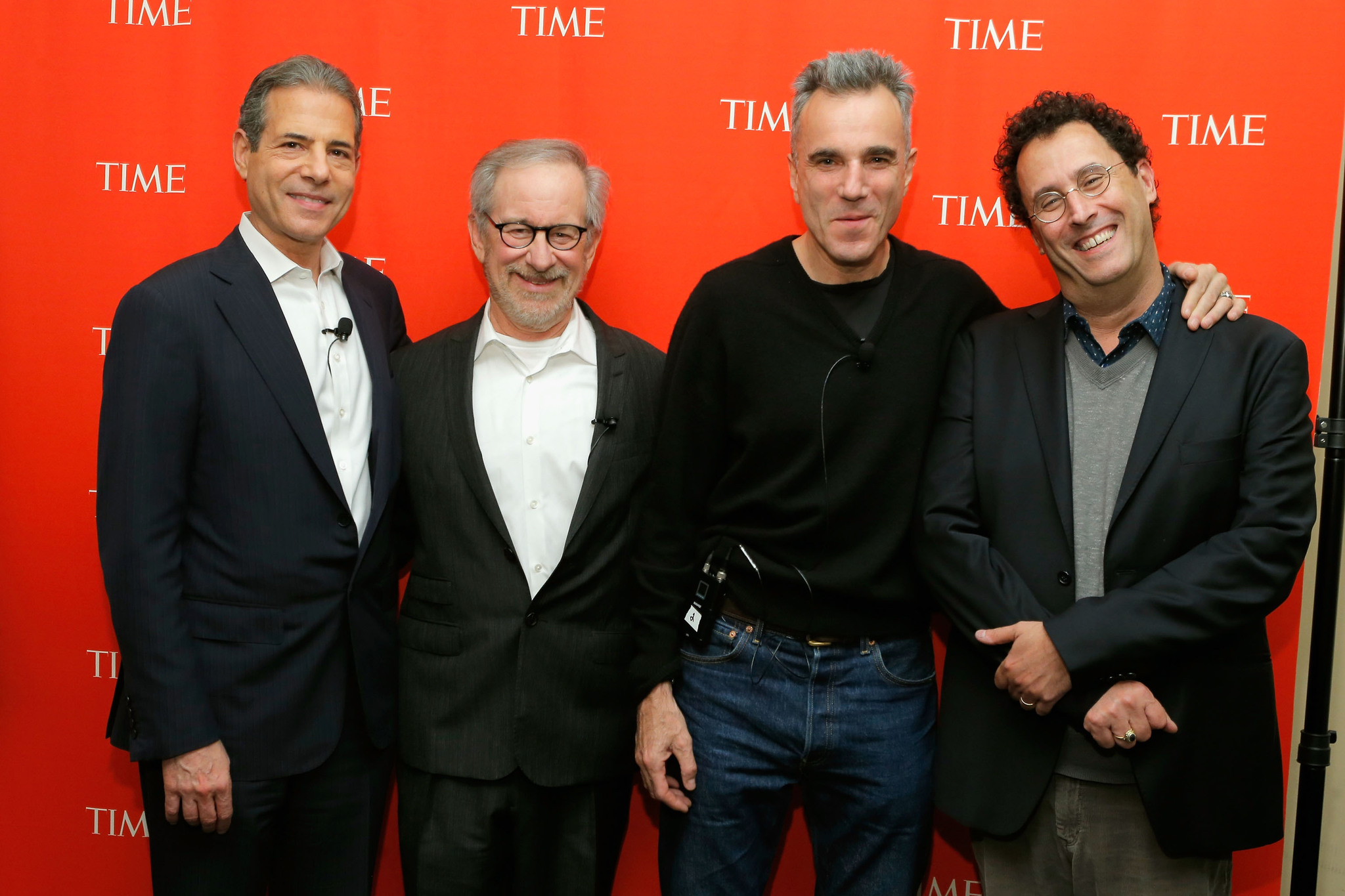 Steven Spielberg, Daniel Day-Lewis, Tony Kushner and Richard Stengel at event of Linkolnas (2012)