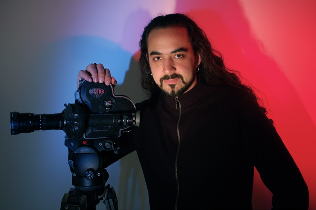 Semih Tareen with the 16mm ARRIFLEX used during production of YELLOW.
