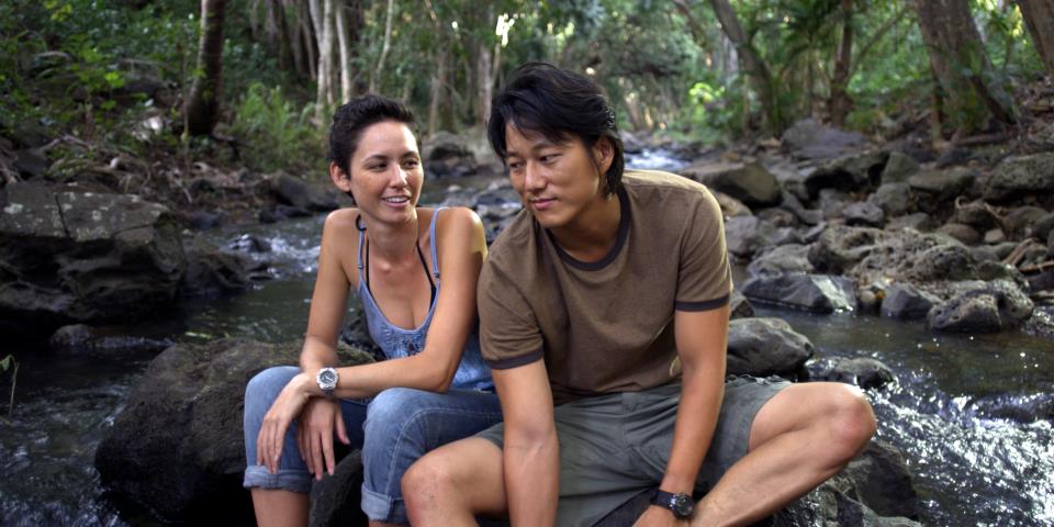 Kimberly-Rose Wolter and Sung Kang filming KNOTS