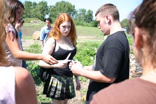 Student memorial scene in 