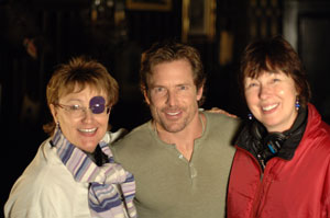 Suzanne Lyons, Chris Conrad, Kate Robbins on the set of 