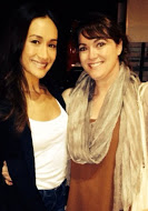 On the set of CBS's Stalker. Dianna Catterton and Maggie Q.