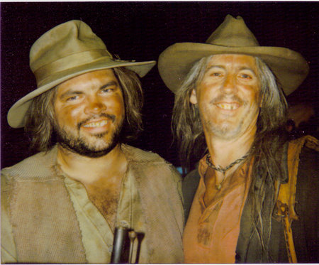 Chris Warner and Marco Perella on the set of Beyond The Prairie, Part 2: The True Story of Laura Ingalls Wilder.
