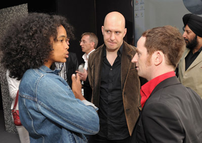 Producer Virginie Besson-Silla, Director Stephane Berla and Director Mathias Malzieu attend the HP and EuropaCorp Press Conference at the HP Lounge at the Majestic Hotel during the 63rd Annual International Cannes Film Festival on May 15, 2010 in Cannes, France.