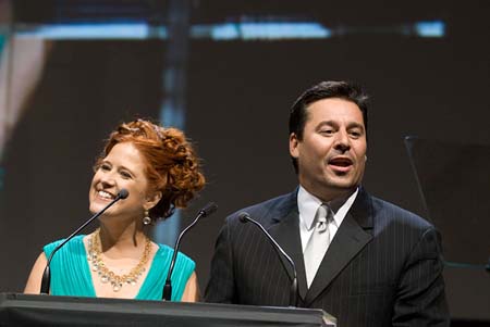 Cathie Filian Presenting at the 34th Daytime Emmys.