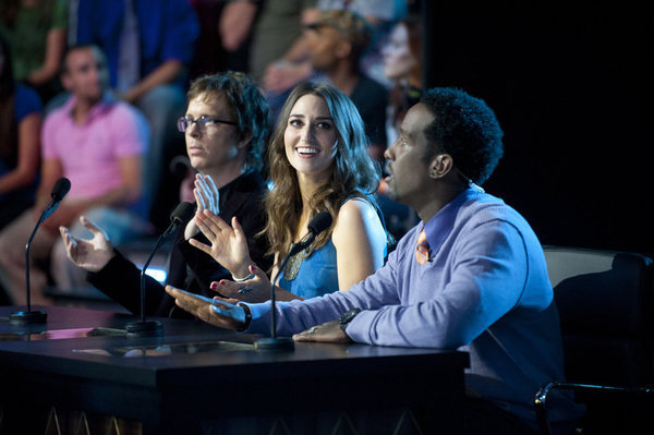 Still of Shawn Stockman, Ben Folds and Sara Bareilles in The Sing-Off (2009)