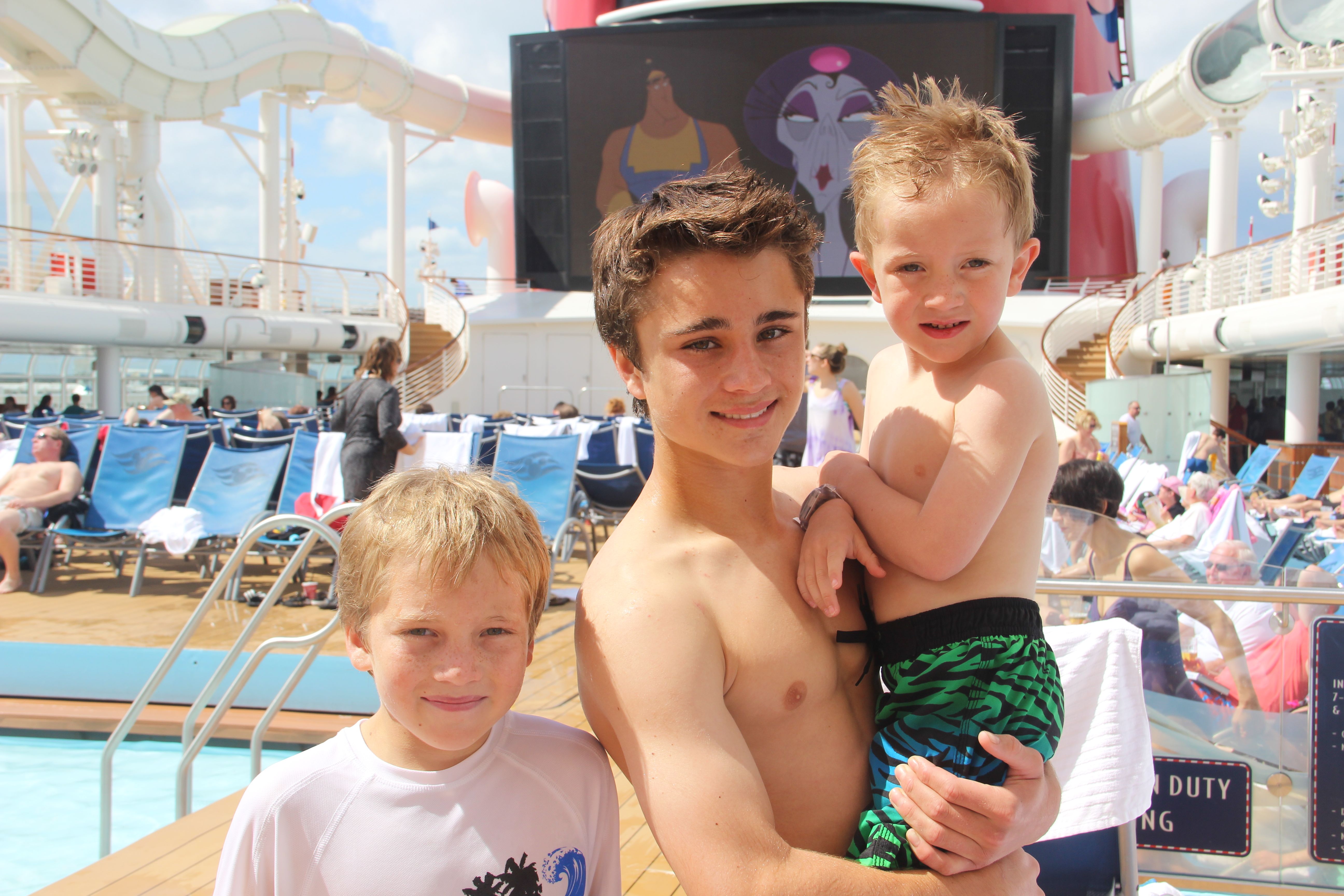 Gattlin and his brothers, Arrden and Garrison on Disney cruise 2013.