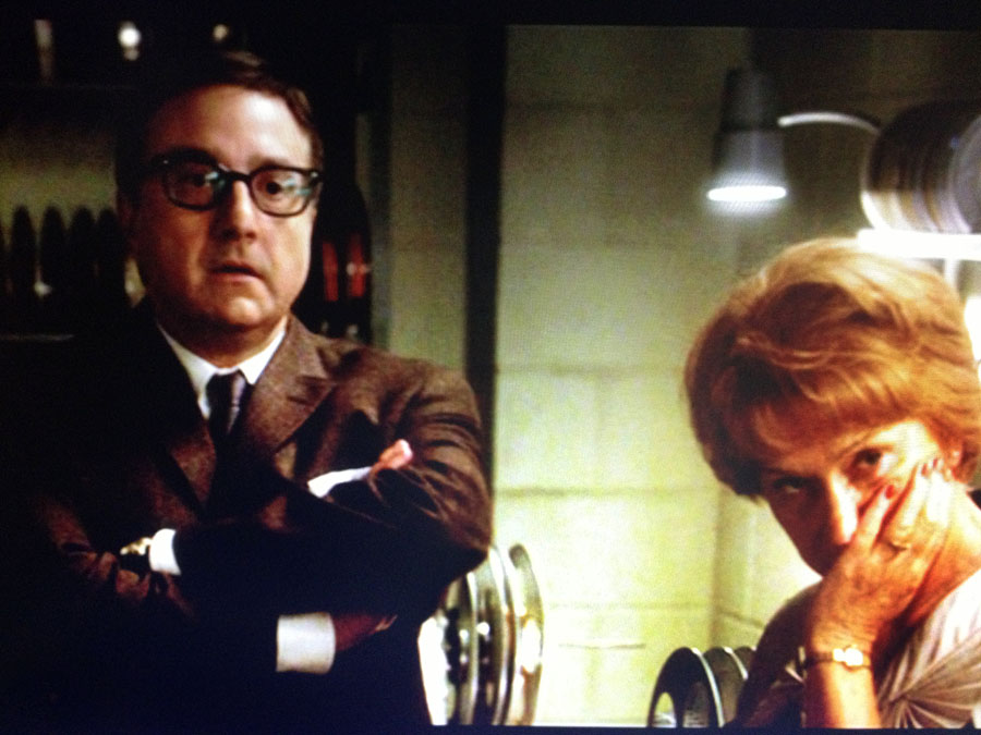 Paul Schackman as Bernard Herrmann and Helen Mirren as Alma Reville in Hitchcock