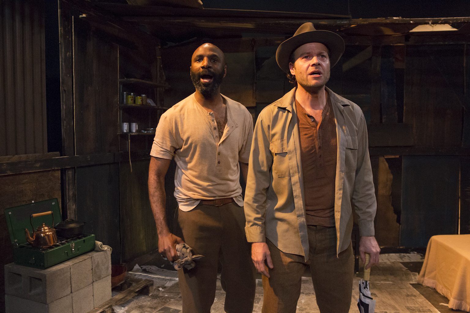 Eric Scott Gould as Morris, and Anthony Mark Barrow as Zachariah in Athol Fugard's, 
