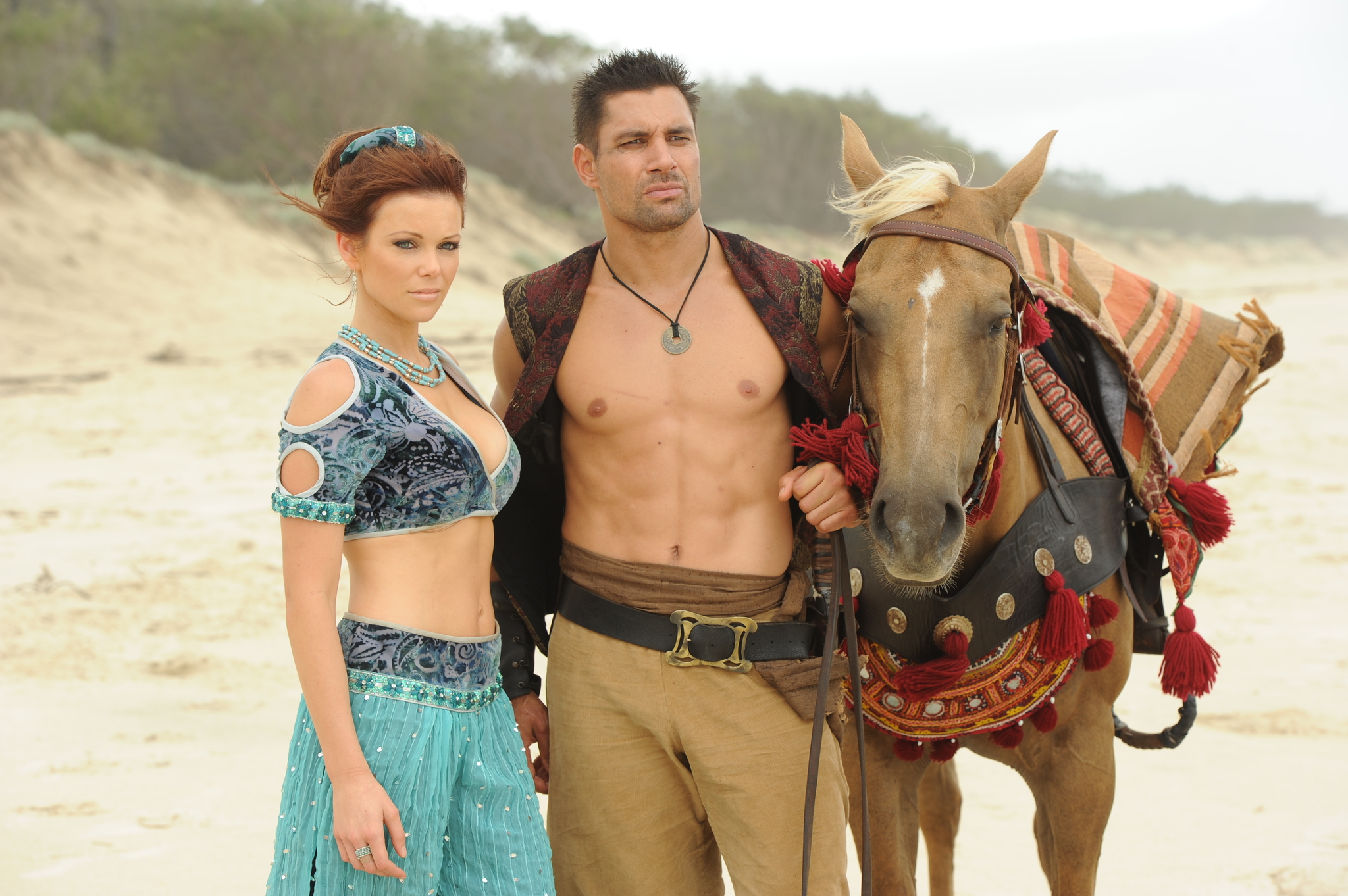 Still of Manu Bennett and Holly Brisley in Sinbad and the Minotaur (2011)