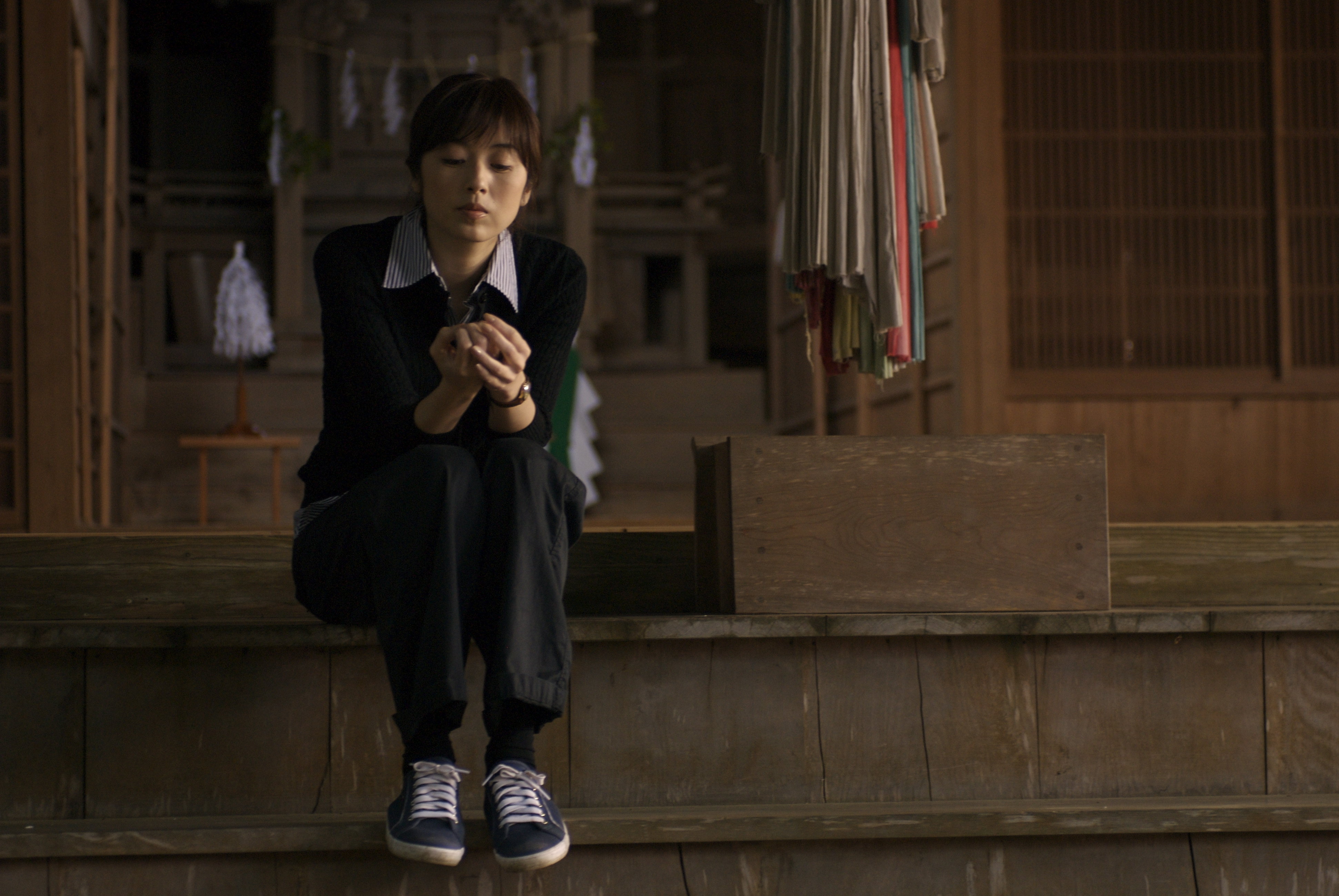 Noriko at the shrine.