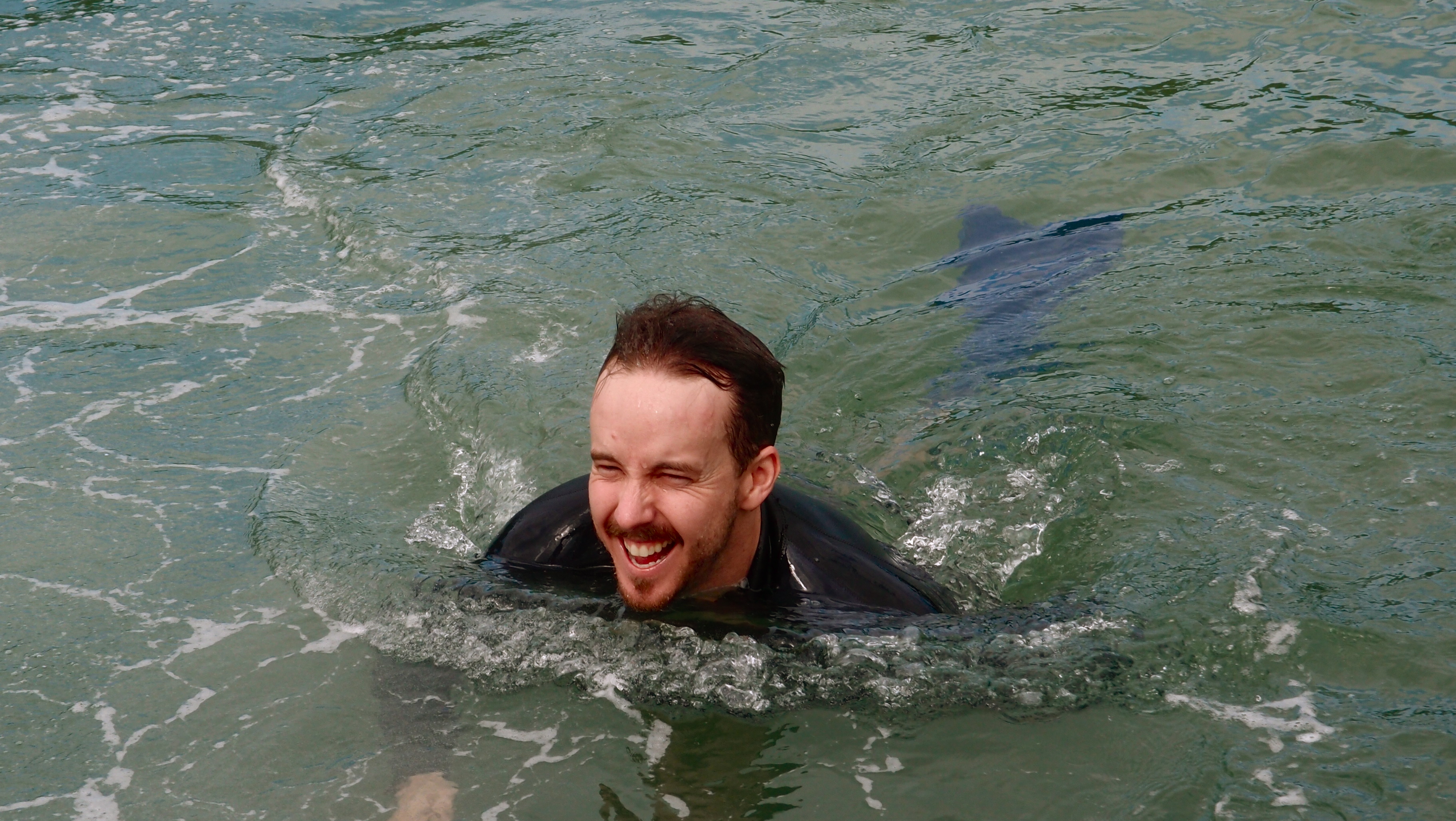 Swimming back to the boat as quickly as possible after a long day shooting in the water.