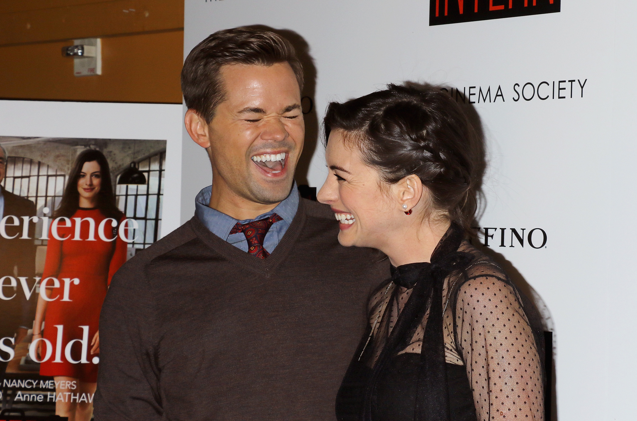 Anne Hathaway and Andrew Rannells