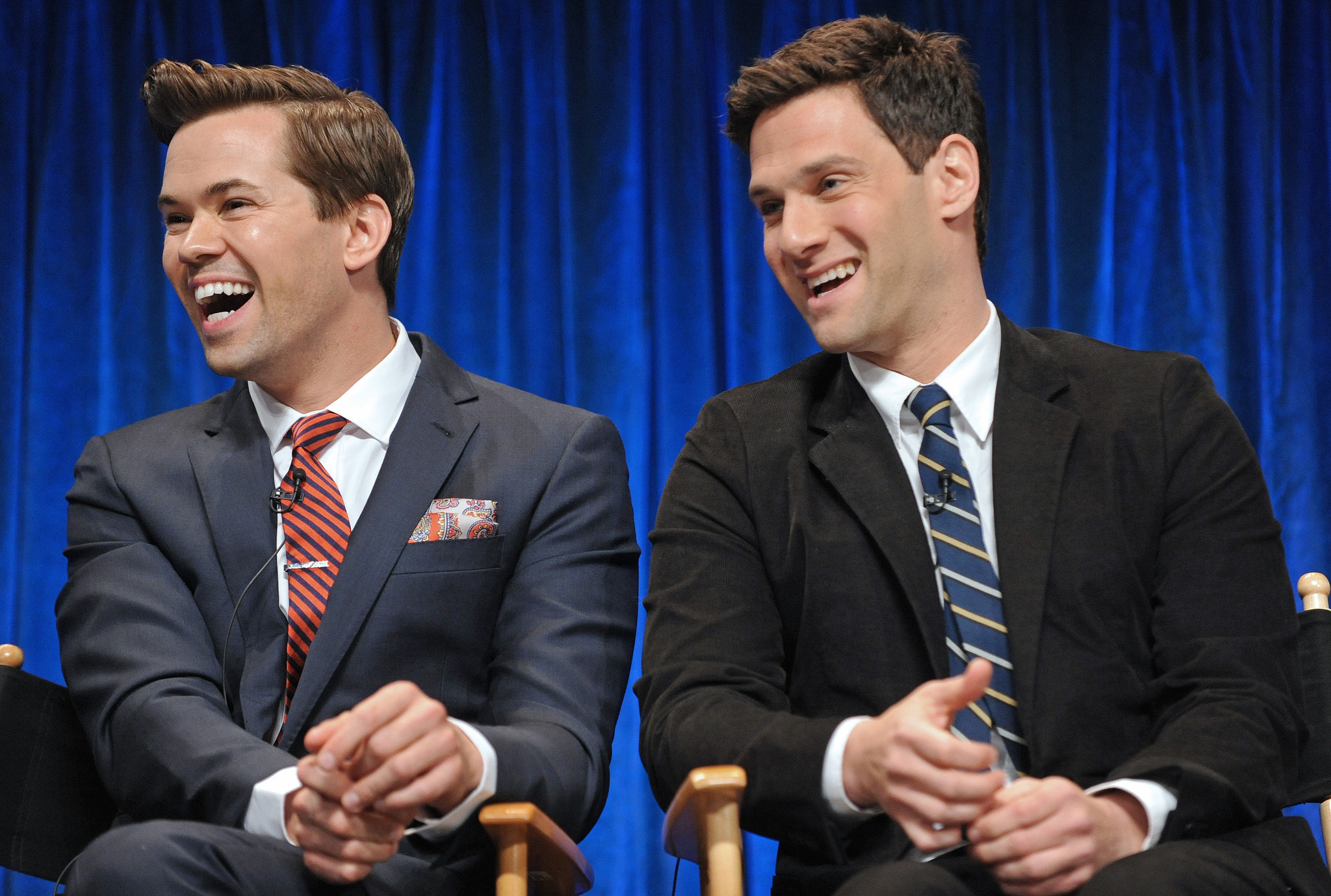 Justin Bartha and Andrew Rannells at event of Nauja norma (2012)