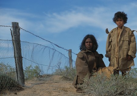 Still of Laura Monaghan and Everlyn Sampi in Rabbit-Proof Fence (2002)