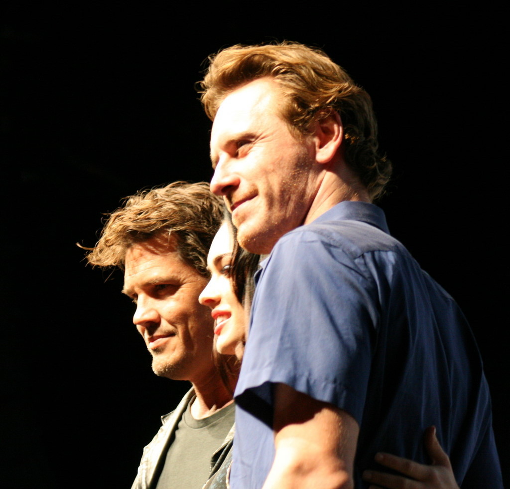 Josh Brolin, Megan Fox, Michael Fassbender following the panel to discuss Jonah Hex.