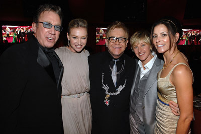 Tim Allen, Ellen DeGeneres, Elton John, Portia de Rossi and Jane Hajduk at event of The 80th Annual Academy Awards (2008)
