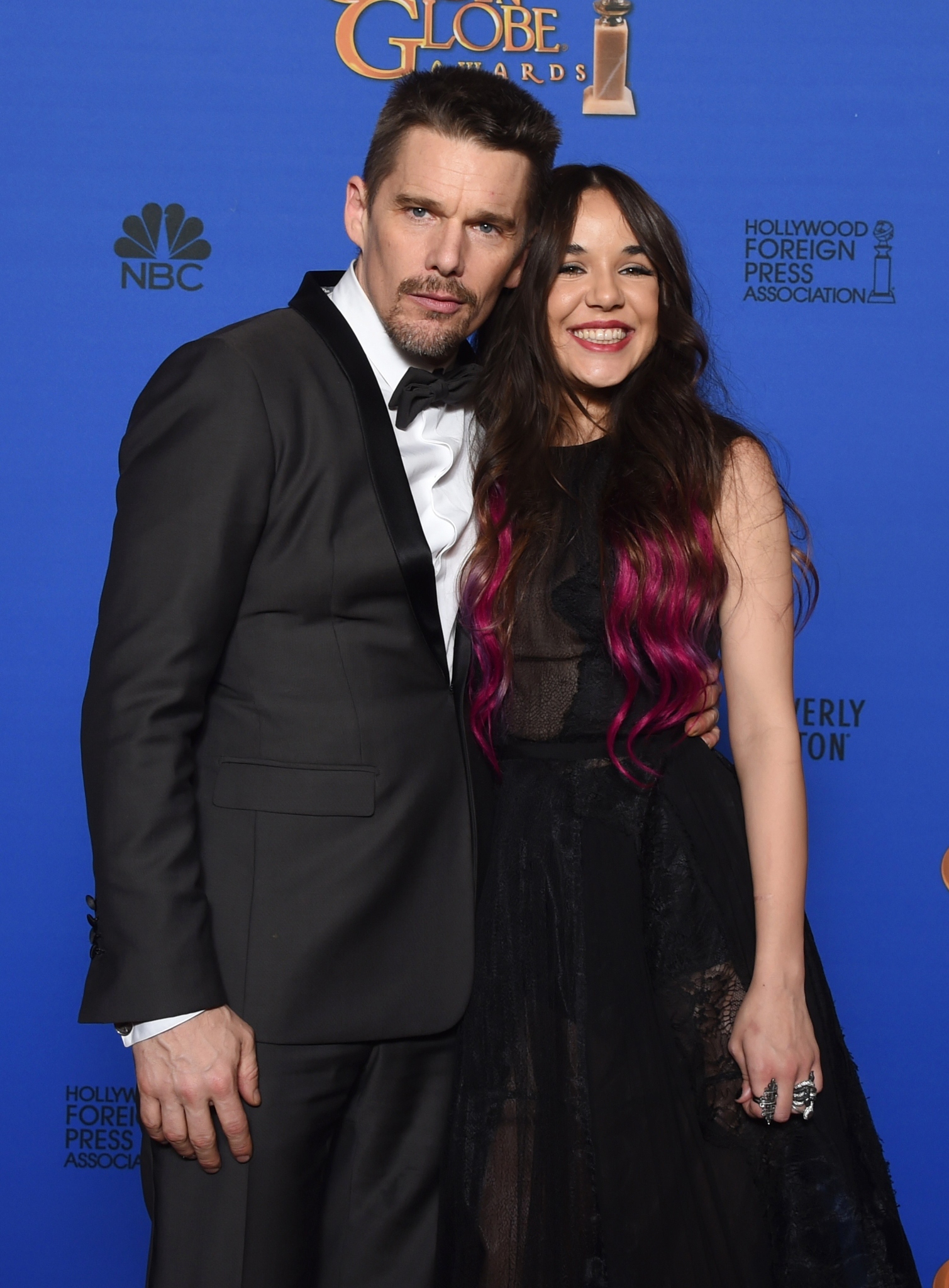 Ethan Hawke and Lorelei Linklater at event of The 72nd Annual Golden Globe Awards (2015)