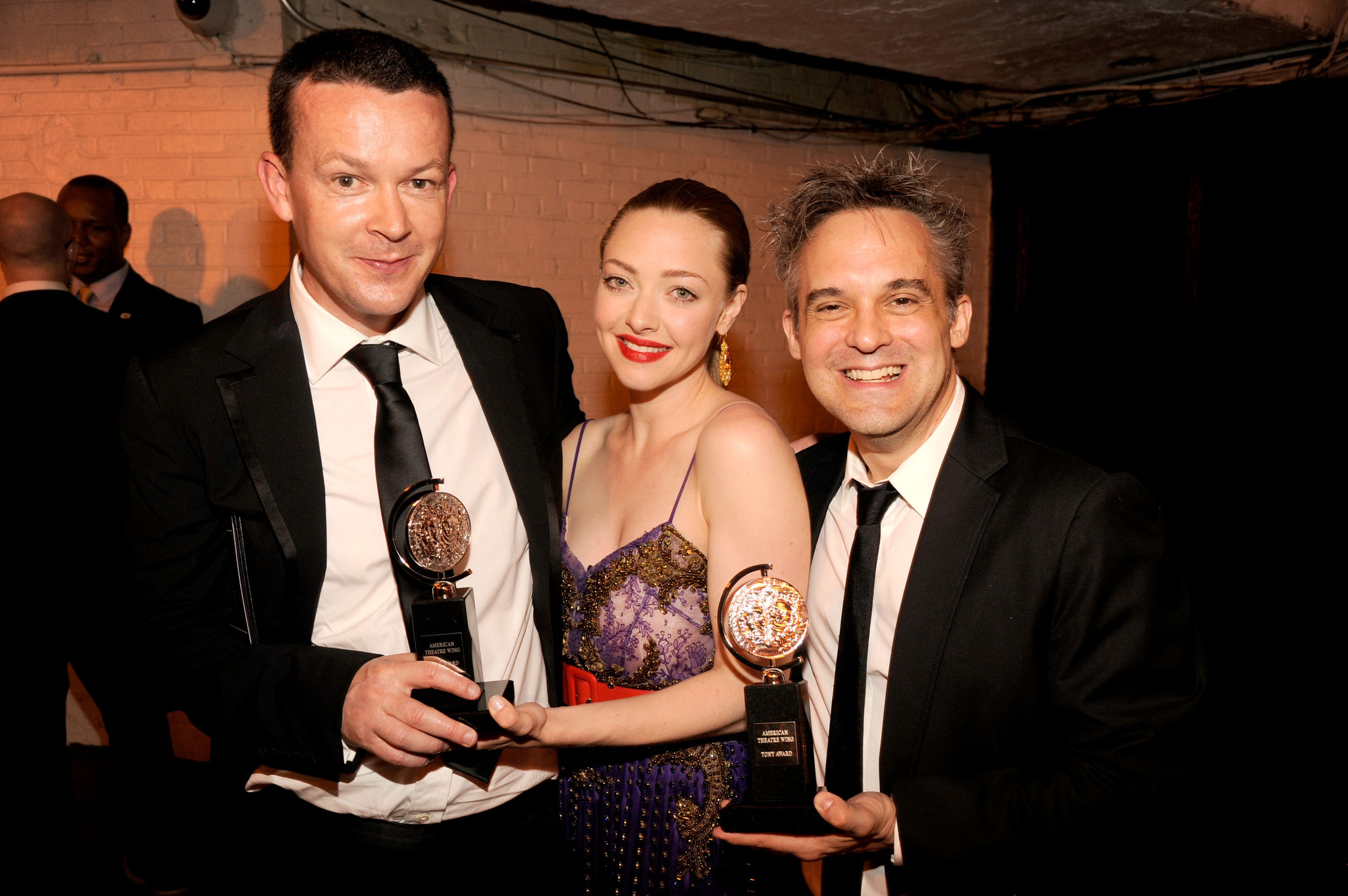 Enda Walsh, Amanda Seyfried and Martin Lowe