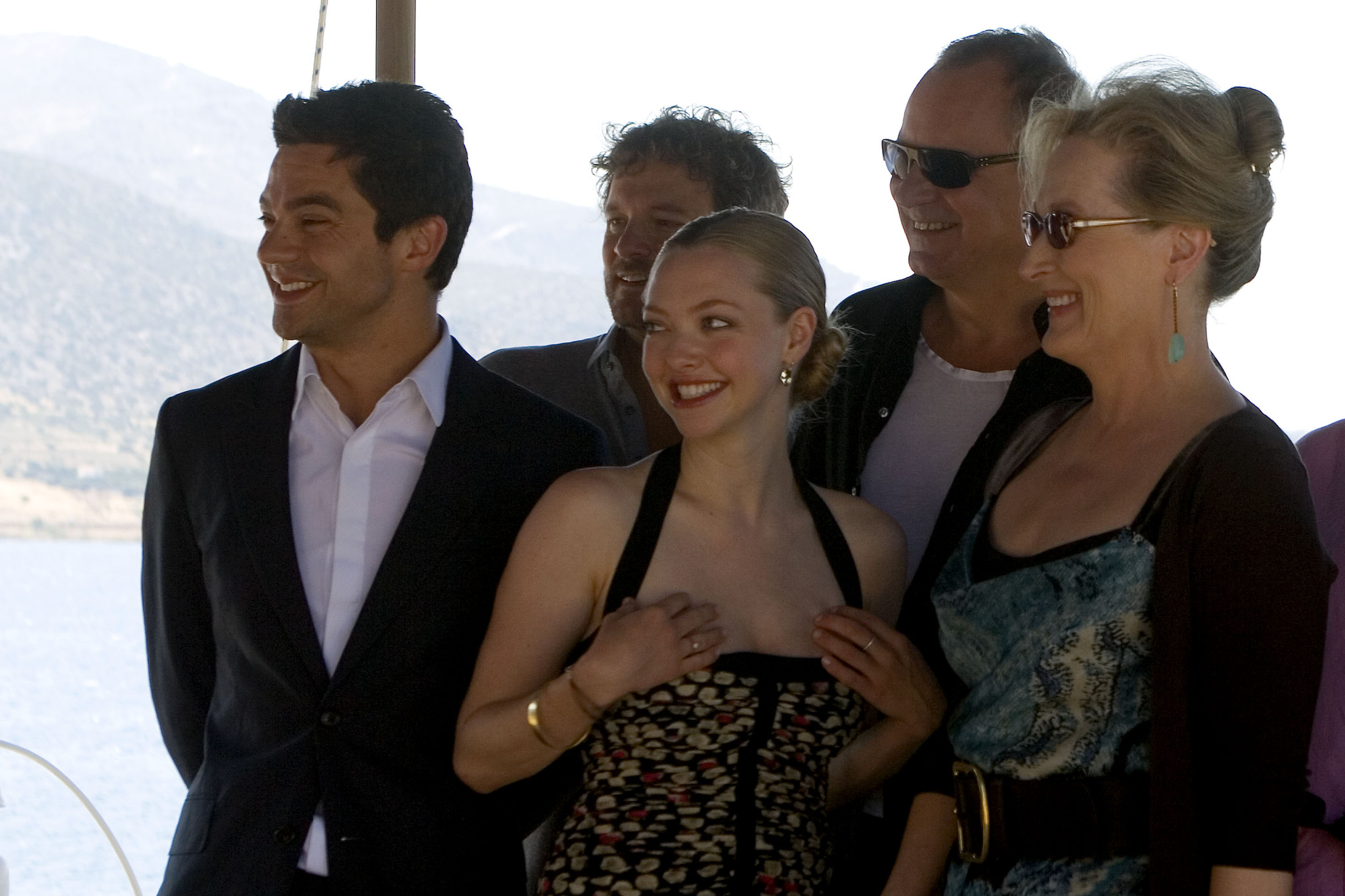 Colin Firth, Meryl Streep, Dominic Cooper and Amanda Seyfried at event of Mamma Mia! (2008)