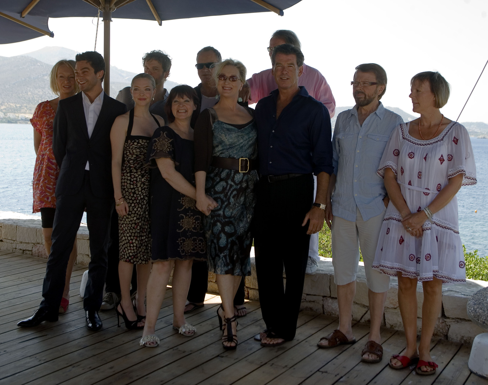 Pierce Brosnan, Colin Firth, Meryl Streep, Catherine Johnson, Dominic Cooper and Amanda Seyfried at event of Mamma Mia! (2008)