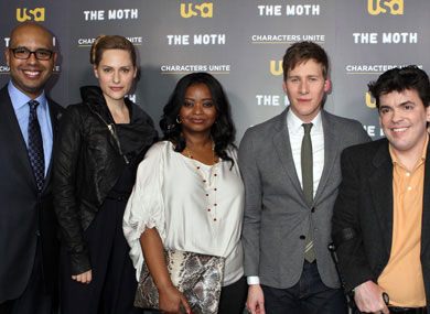 USA NETWORK CHARACTERS UNITE/MOTH STORYTELLING EVENT -- Wednesday, Feb. 15, 2012, in West Hollywood California -- Pictured: (l-r) Tim King, Aimee Mullins, Octavia Spencer, Dustin Lance Black, Greg Walloch -- Photo by: Evans Vestal Ward/USA Network