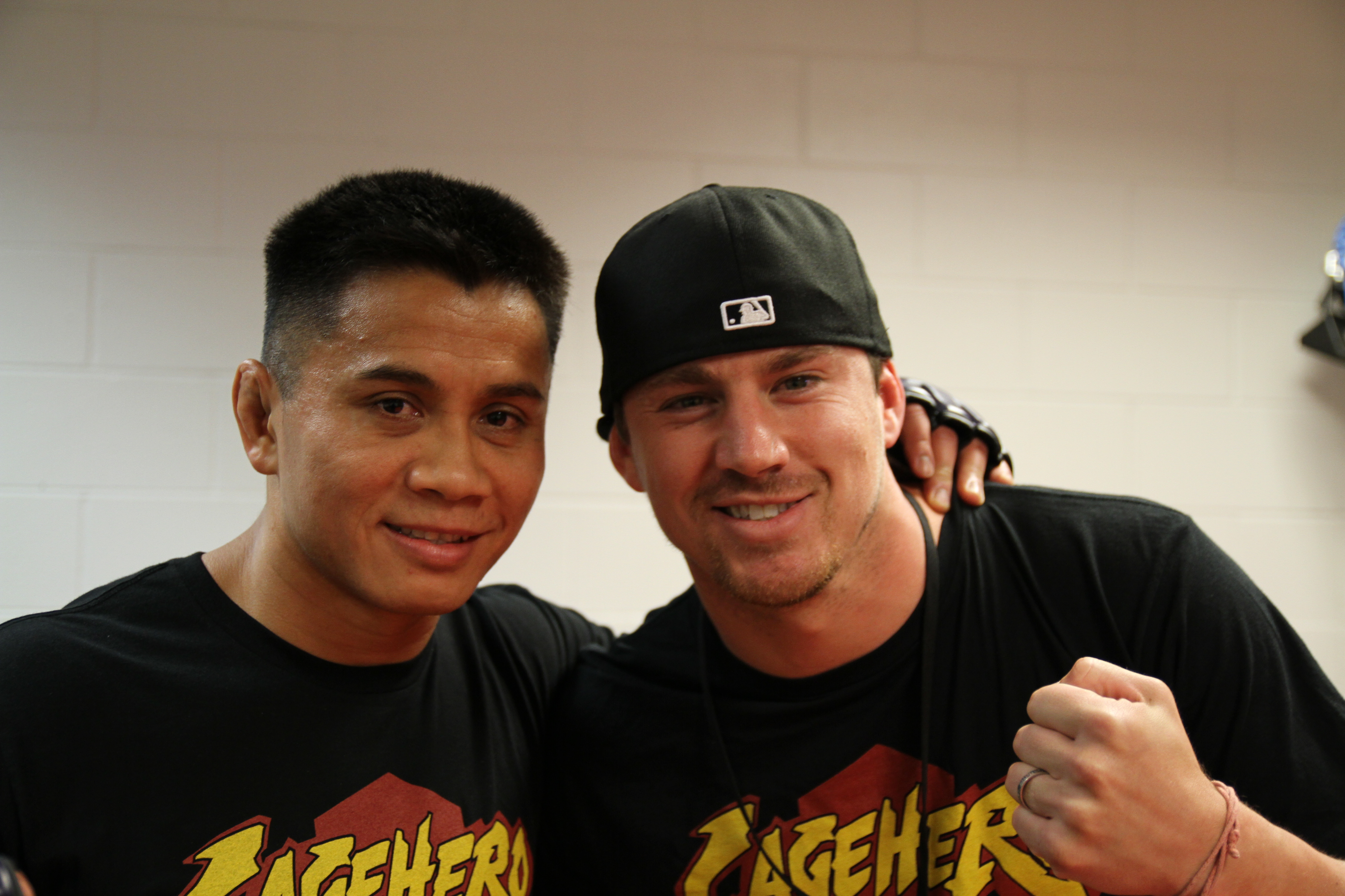 Cung Le and Channing back stage before Cung Le vs Scott Smith 2 fight.